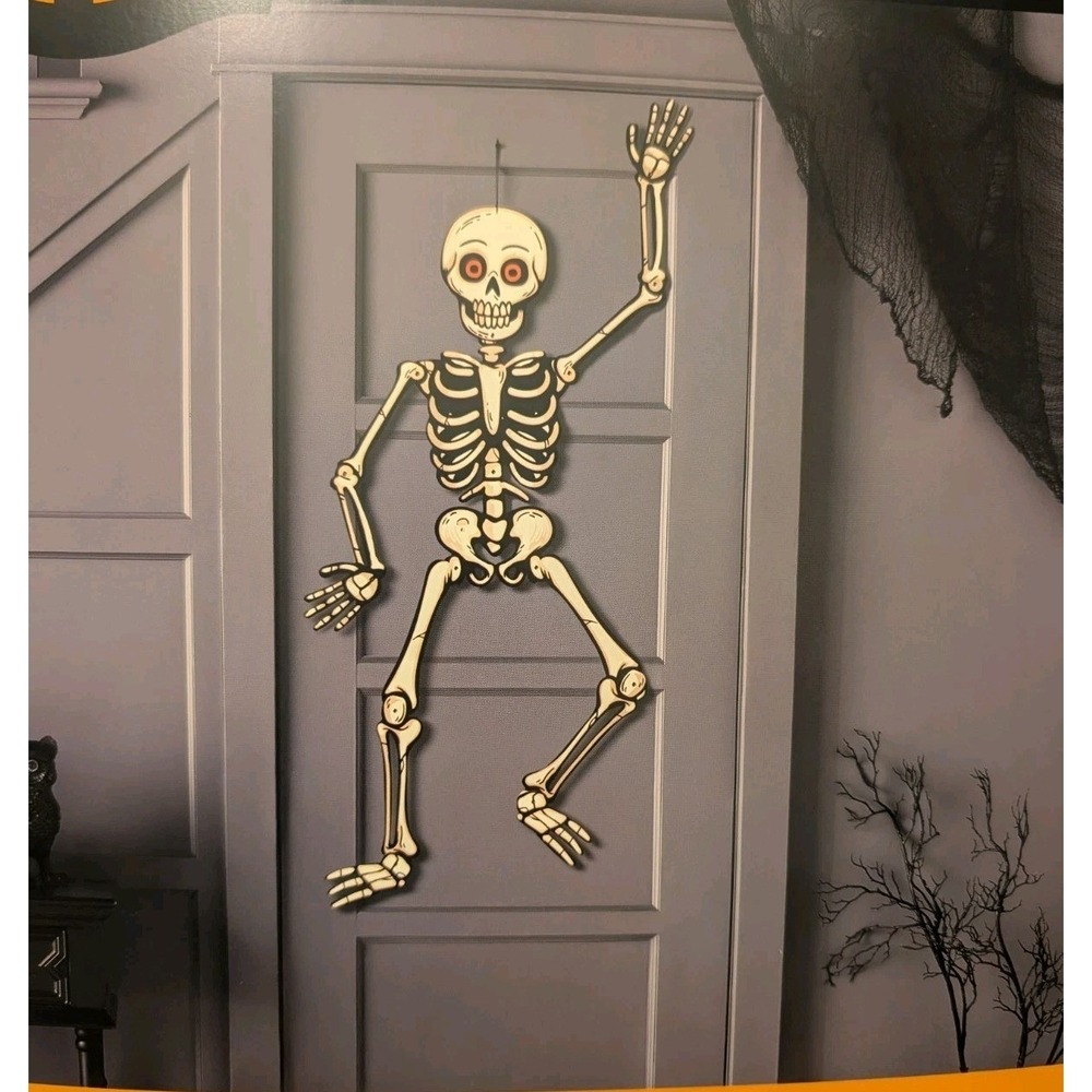 Hyde & EEK! 50" Paper Skeleton Decoration Articulated Party Decoration Halloween